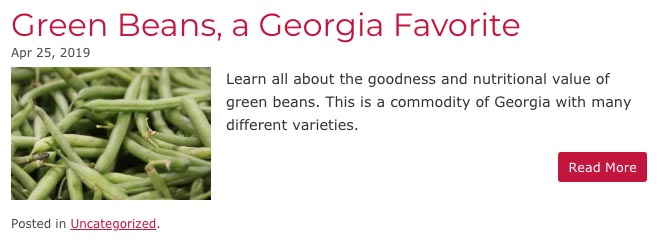 Screenshot of a blog post summary