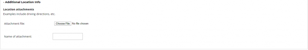 Additional Location Info Input