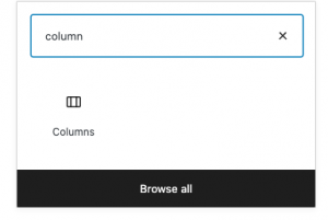 Screenshot of block item: columns.