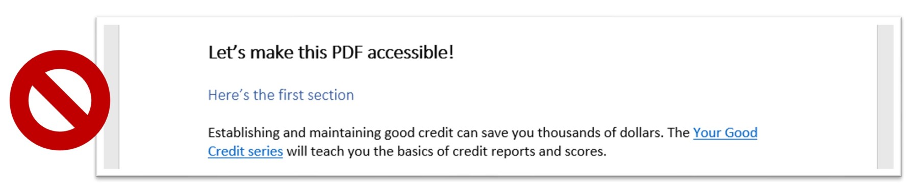 Microsoft Word document where link text is on two lines for the same link