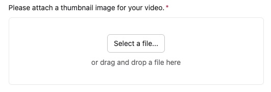 Upload section for thumbnail image