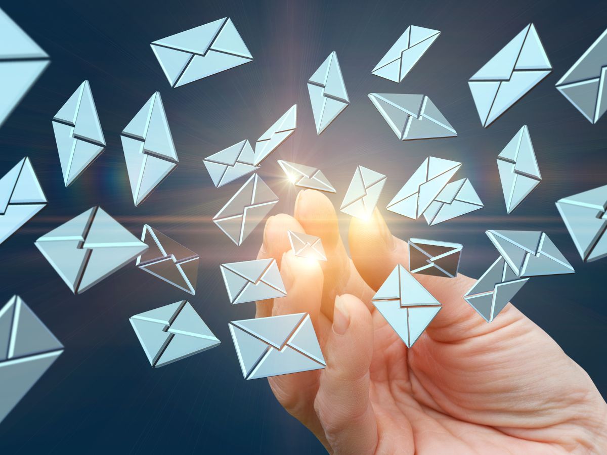 Many emails arrive at a person's fingertips
