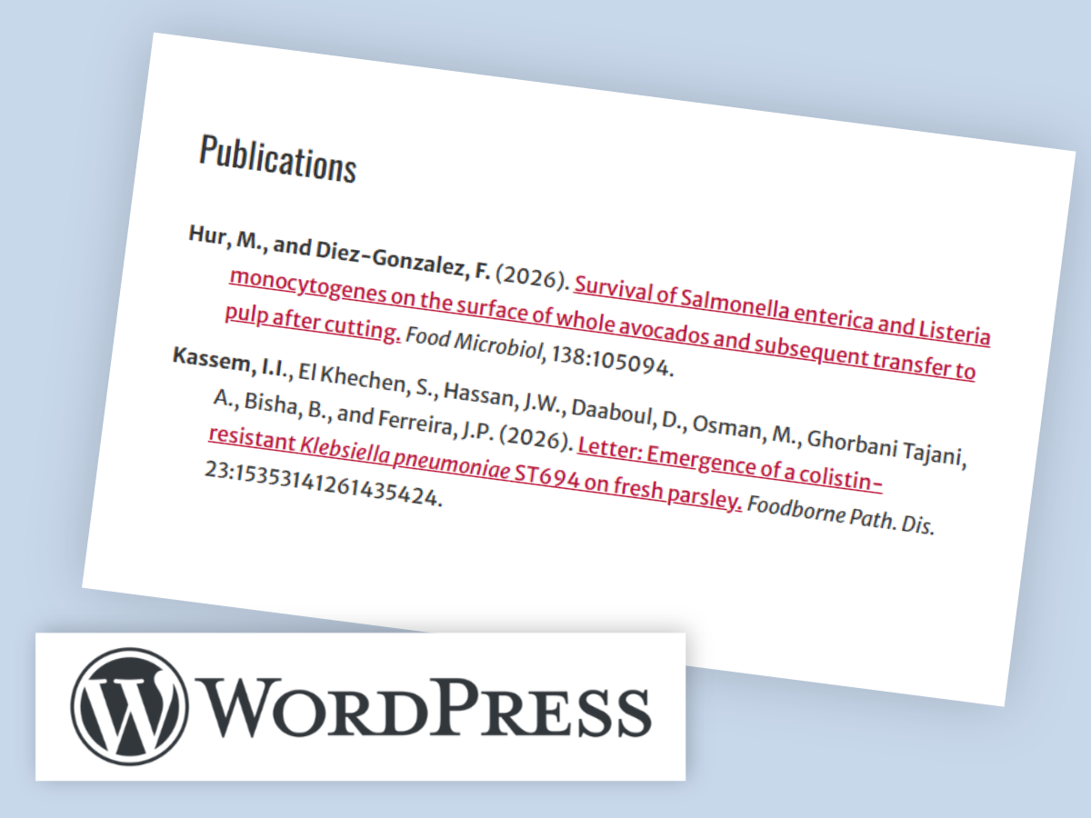 Example of a List block style for a publications list